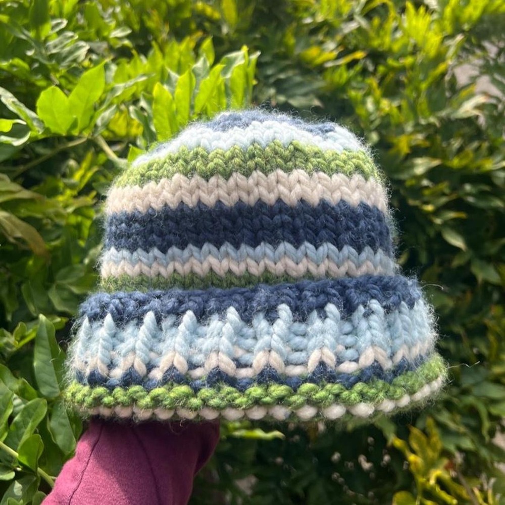 Hand knit chunky beanie, Oregon Knit